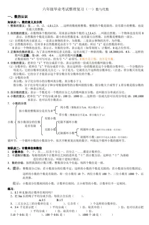 六年级毕业考试整理复习(一)数与代数-5
