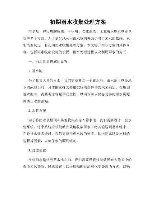 初期雨水收集处理方案