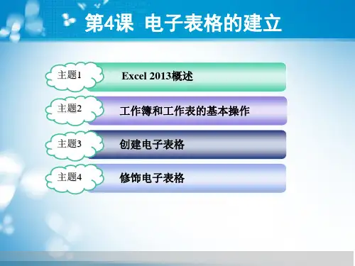 信息技术闽教版第4课 电子表格创建 主题1 电子表格概述 课件(9张ppt)