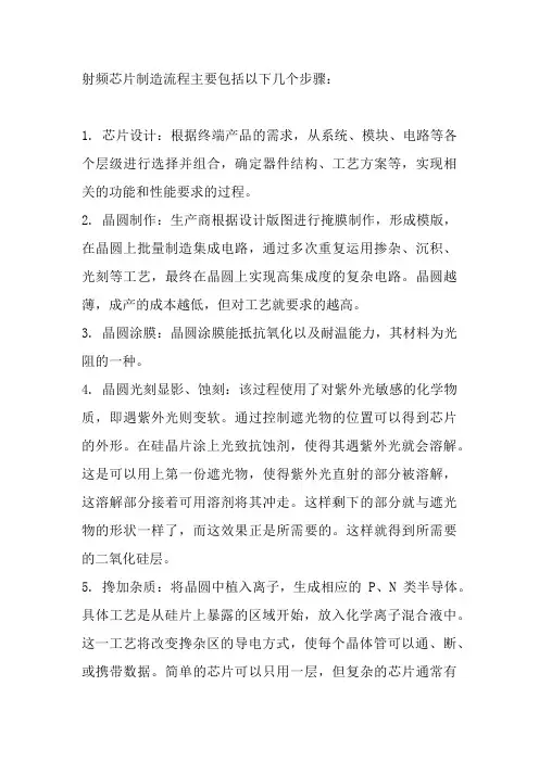 射频芯片制造流程