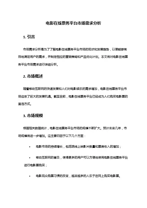 2024年电影在线票务平台市场需求分析