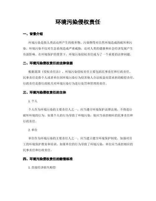 环境污染侵权责任