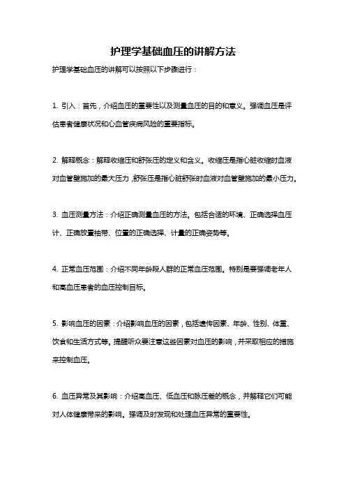 护理学基础血压的讲解方法