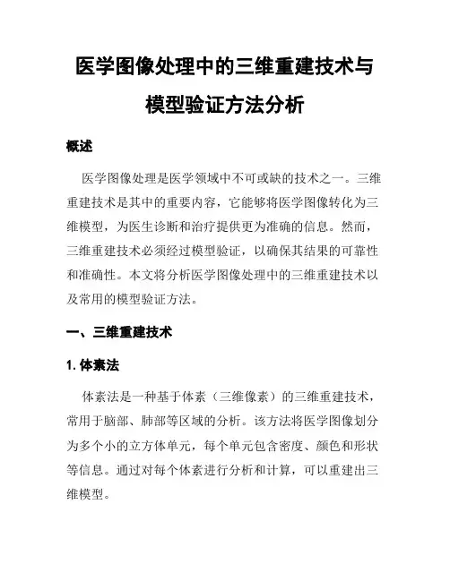 医学图像处理中的三维重建技术与模型验证方法分析