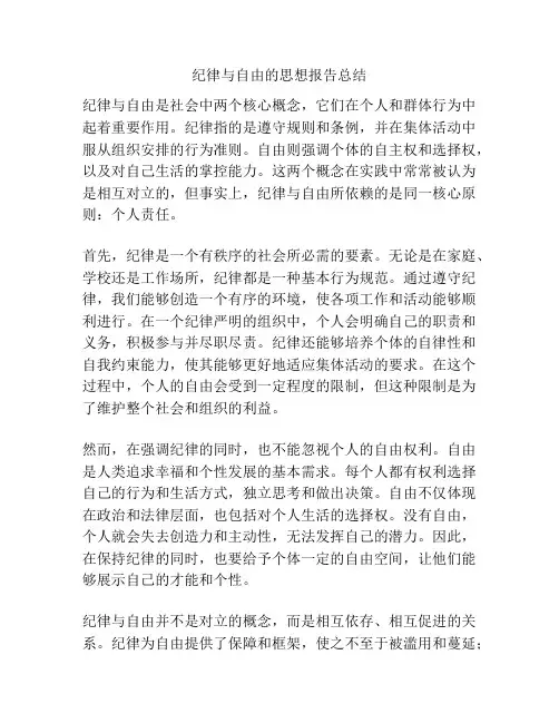 纪律与自由的思想报告总结