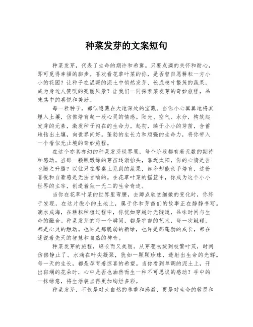 种菜发芽的文案短句