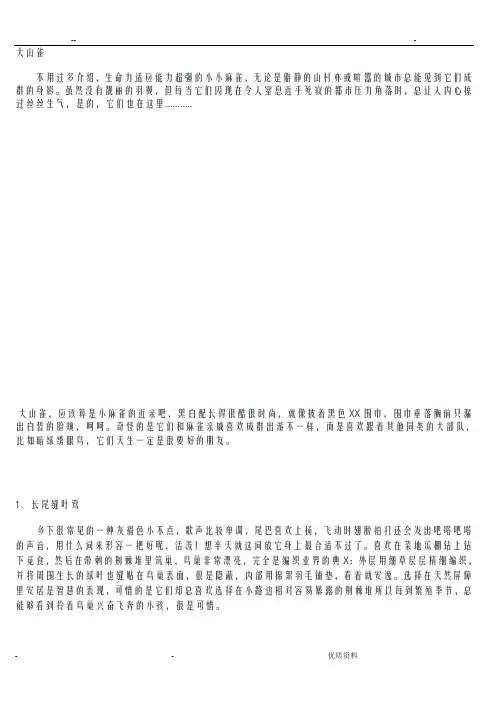 广东常见鸟类