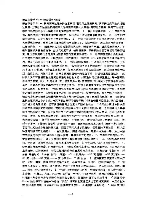 德国菲仕乐Fissler综合说明