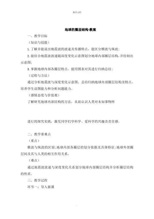 地球的圈层结构教案
