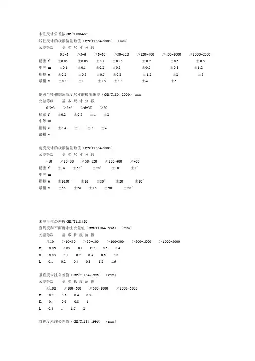 未注尺寸形位公差按GB