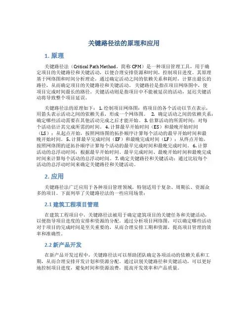 关键路径法的原理和应用