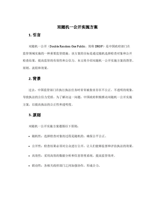双随机一公开实施方案