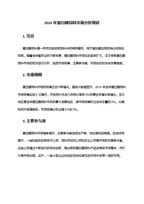 2024年蛋白酶饲料市场分析现状