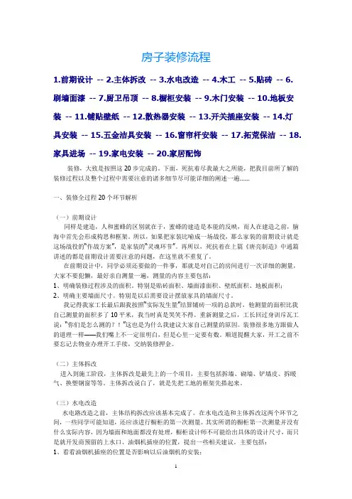 房子装修流程