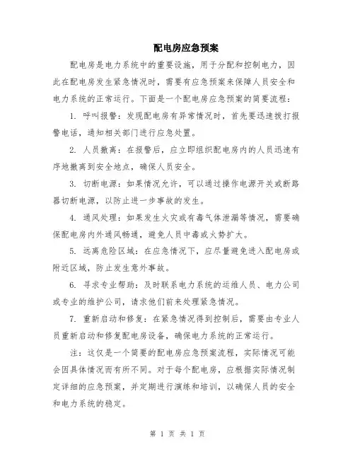配电房应急预案
