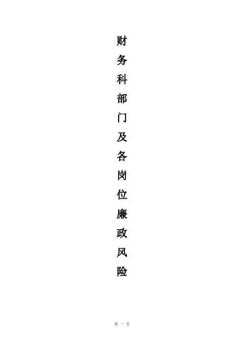 财务科部门及各岗位廉政风险点.doc
