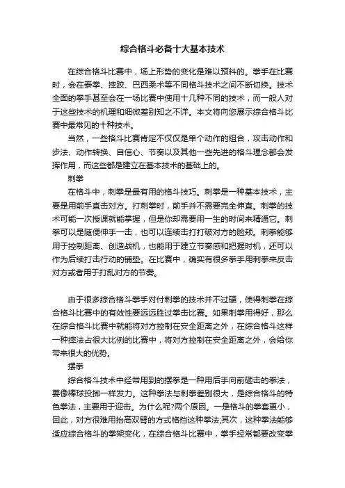 综合格斗必备十大基本技术