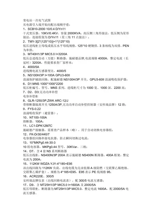变电站电气一次。高压识图,型号含义简明总结