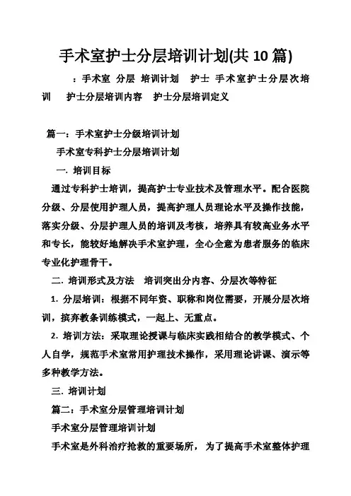 手术室护士分层培训计划（共10篇）