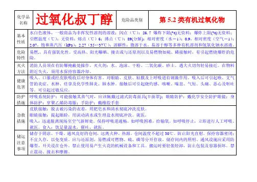 过氧化叔丁醇安全使用卡
