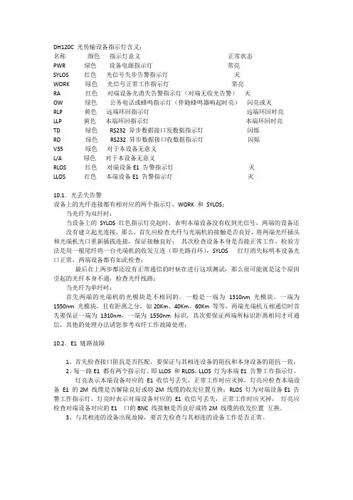 环宏光端机故障判断