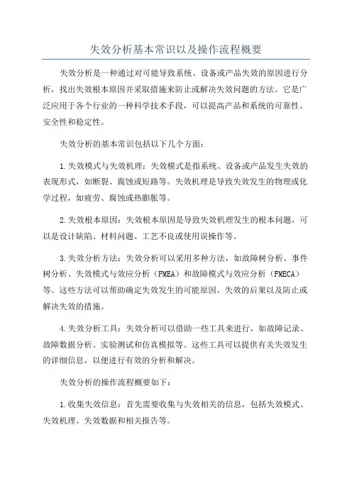 失效分析基本常识以及操作流程概要