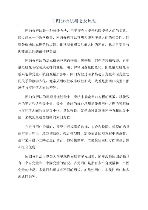 回归分析法概念及原理
