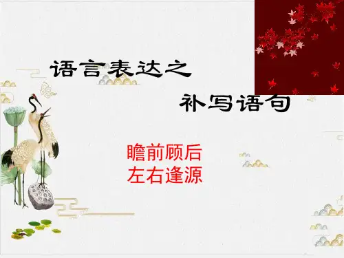《高考备考之补写句子》(完整版)PPT 