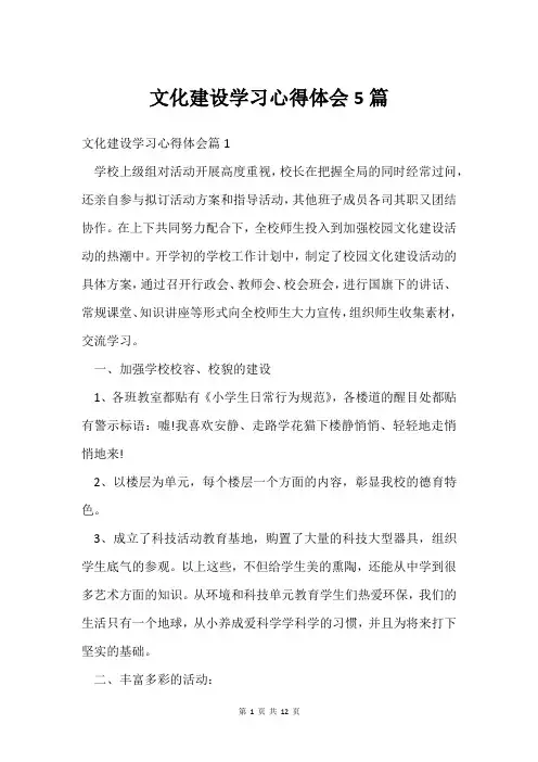 文化建设学习心得体会5篇