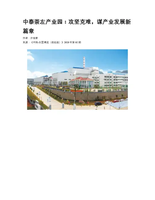 中泰崇左产业园：攻坚克难，谋产业发展新篇章