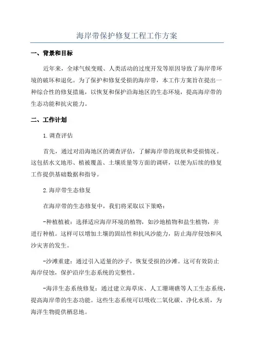 海岸带保护修复工程工作方案