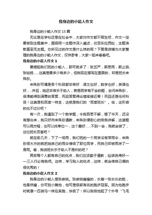 我身边的小能人作文