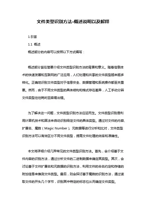 文件类型识别方法-概述说明以及解释