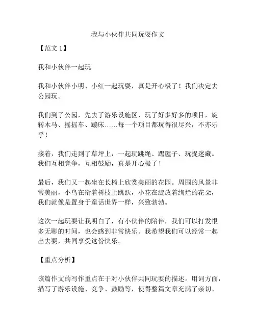 我与小伙伴共同玩耍作文