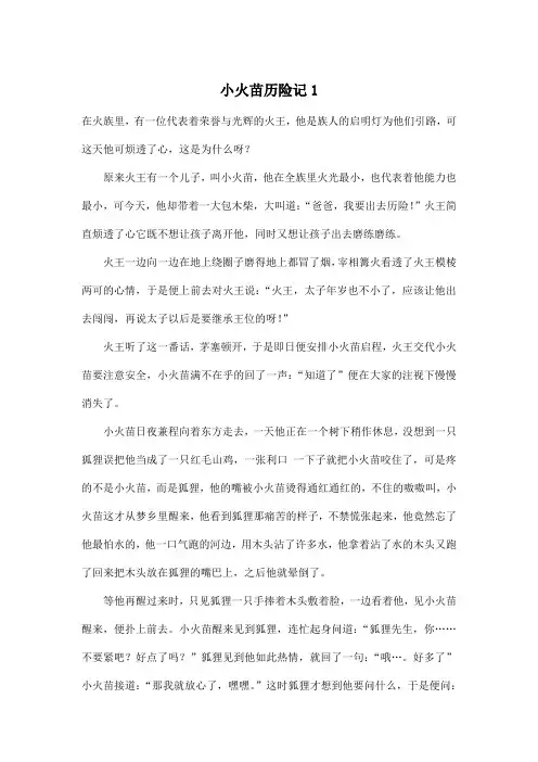 小火苗历险记1_小学六年级作文1900字