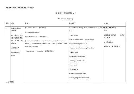 上海高考英语语法新题型常见填空格式表格版讲课讲稿