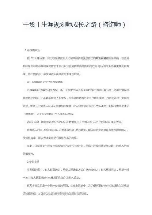 杜坚-干货丨生涯规划师成长之路(咨询师)-新精英生涯