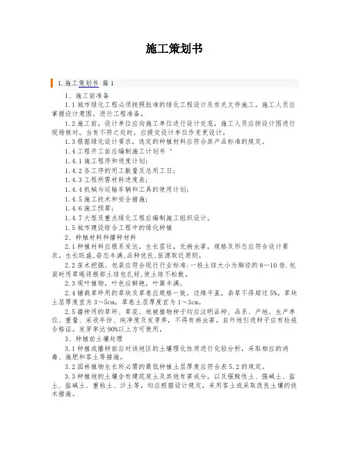 施工策划书