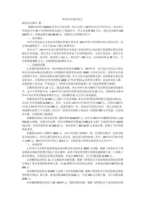 财务审计报告范文