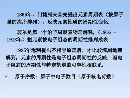 高二物理竞赛：原子的壳层结构PPT(课件)