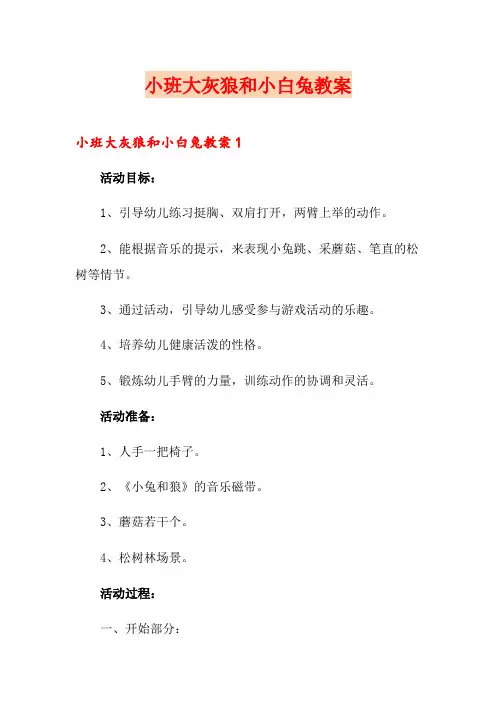 小班大灰狼和小白兔教案