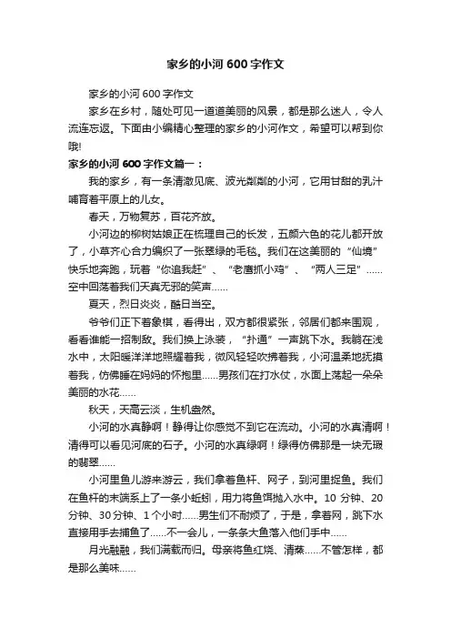 家乡的小河600字作文