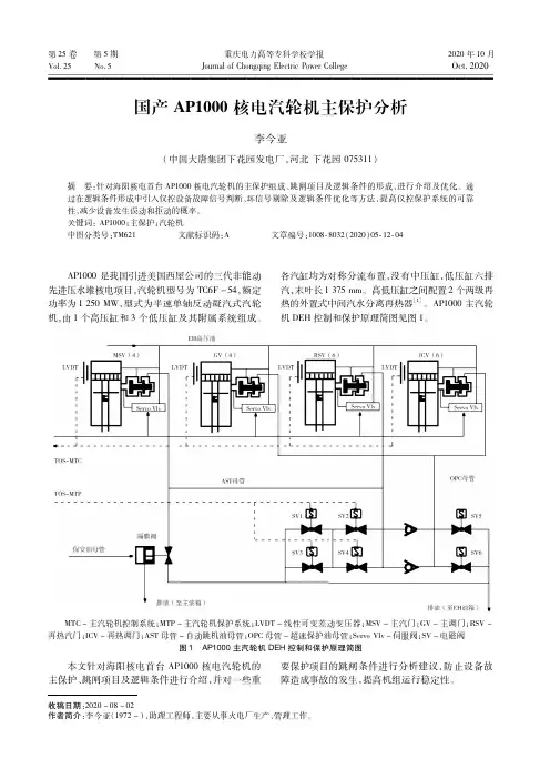 国产AP1000核电汽轮机主保护分析