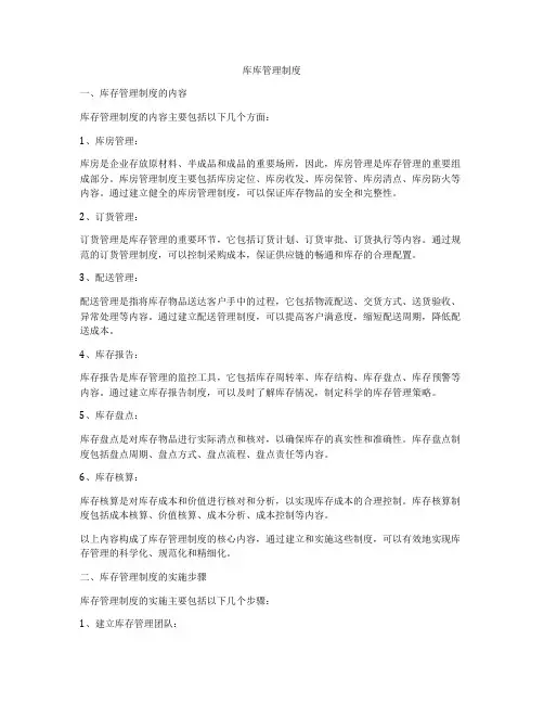 库库管理制度