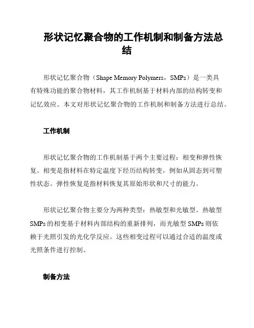 形状记忆聚合物的工作机制和制备方法总结