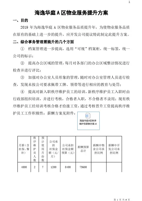 物业服务提升方案