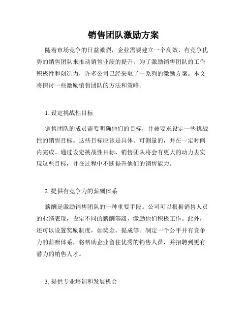 销售团队激励方案