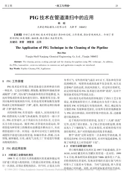 PIG技术在管道清扫中的应用