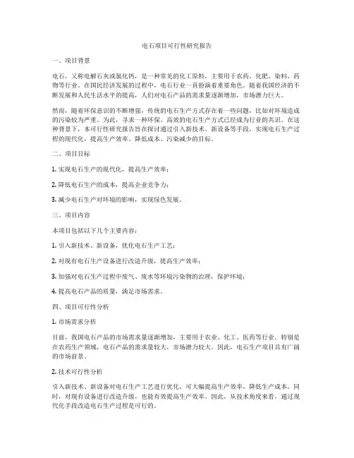 电石项目可行性研究报告
