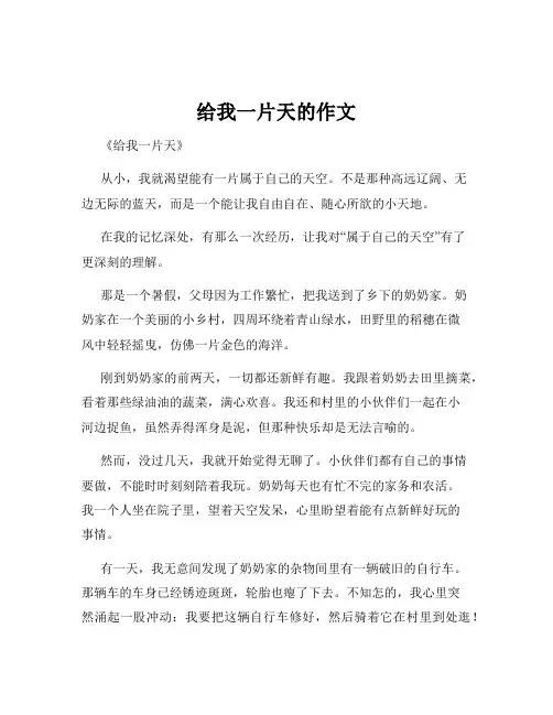 给我一片天的作文
